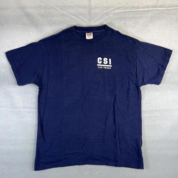 Fruit of the Loom Other - Vintage Y2K CSI Crime Scene Investigation Las Vegas T-Shirt Mens Large Navy Blue